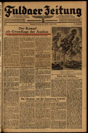 Ausgabe vom Samstag, den 29. April 1944.