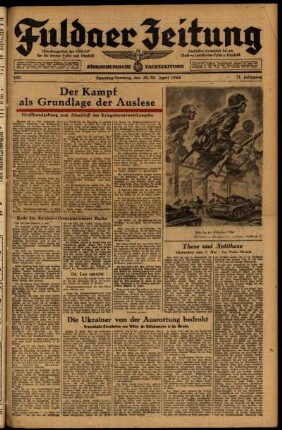 Ausgabe vom Samstag, den 29. April 1944.