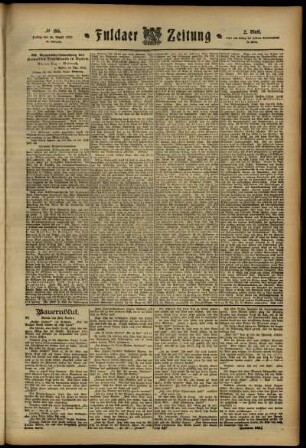 Zweite Ausgabe vom Freitag, den 16. August 1912.