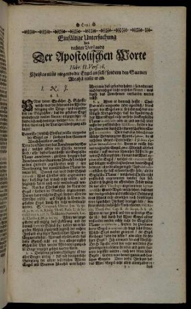 Einfältige Untersuchung des rechten Verstands Der Apostolischen Worte.