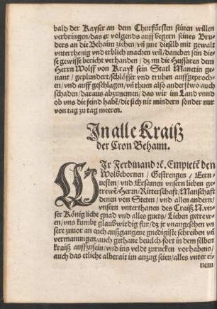 In alle Kraiß der Cron Behaim.