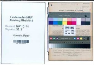 Entnazifizierung Peter Hoenen , geb. 11.04.1893 (Angestellter)