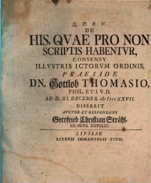 De his, quae pro non scriptis habentur