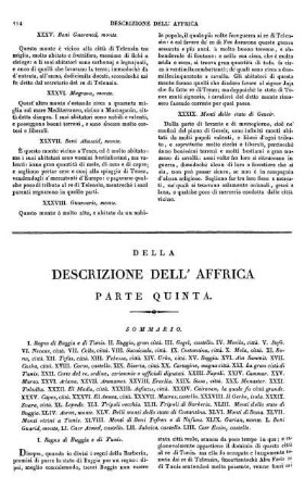 Della Descrizione dell' Affrica. Parte quinta
