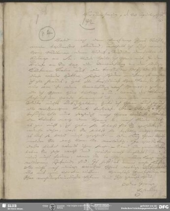 Eigenh. Brief von Johann Joachim Eschenburg an August Wilhelm von Schlegel, Braunschweig, 30.04.1791