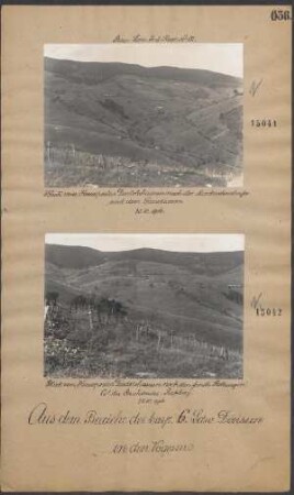 Blick vom Kreuzposten Diedolshausen nach den feindl. Stellungen Col du Bonhomme- Roßberg