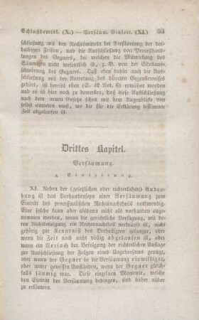 Drittes Kapitel. Versäumung
