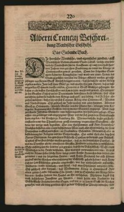 Alberti Crantzii Beschreibung Wendischer Geschicht. Das Siebende Buch.