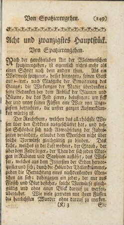 Acht und zwanzigstes Hauptstück. Von Spazierengehen.