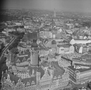 Innenstadt von Leipzig : Blick vom Neuen Rathaus Richtung Nordosten
