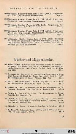 Bücher und Mappenwerke (Nr. 160-204)