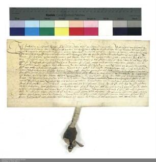 Revers Burkharts von Erthal bezüglich der Belehnung mit einem Hof in Milz durch Wolfgang [Dietrich von Eusigheim], Abt von Fulda