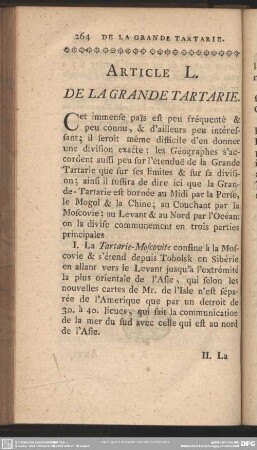 Article L. De La Grande Tartarie