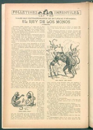 El rey de los monos : Folletines infantiles - Viajes muy extraordinarios de Saturnino Farandoul - (Conclusión)
