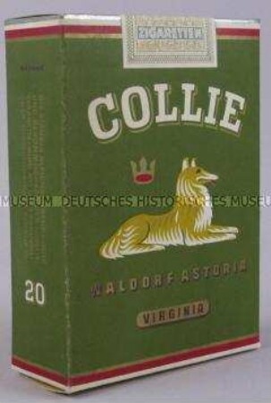 Werbeschachtel für "Collie"-Zigaretten