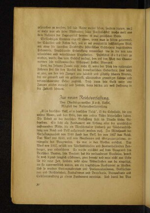 Zur neuen Reichsverfassung.
