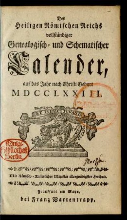 1773: Neues Genealogisches Reichs- und Staats-Handbuch