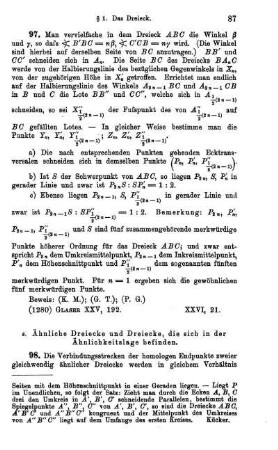 (e. Ähnliche Dreiecke und Dreiecke, die sich in der Ähnlichkeitslage befinden.