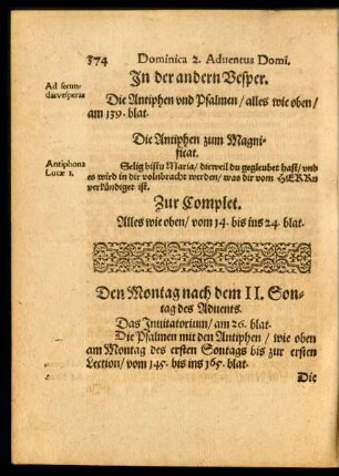 Der Montag nach dem II. Sontag des Advents.