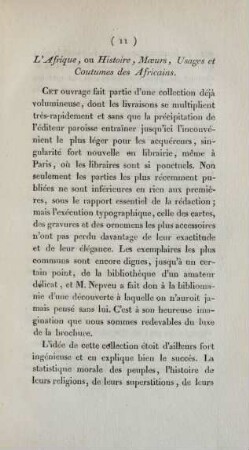 L'Afrique, ou Histoire, Moeurs, Usages et Coutumes des Africains