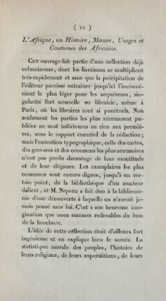 L'Afrique, ou Histoire, Moeurs, Usages et Coutumes des Africains