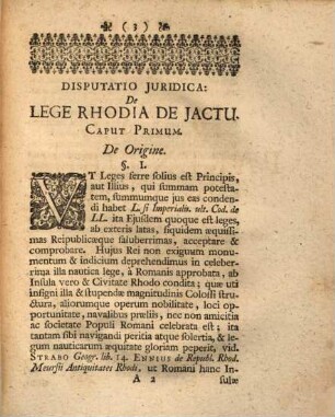 Dissertatio Juridica De Lege Rhodia De Jactu