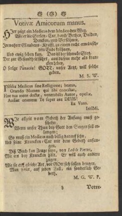Votivae Amicorum manus.