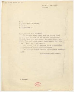 Brief an Moriz Rosenthal : 07.05.1930