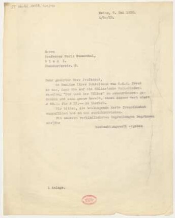 Brief an Moriz Rosenthal : 07.05.1930