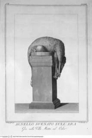 Il Museo Pio-Clementino, Tomo I-VII, Tomo VII: Miscellanea del Museo Pio-Clementino, Altar mit geopfertem Hammel