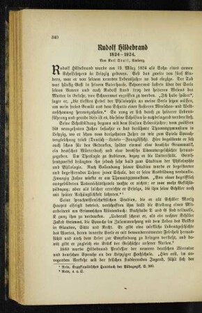 Rudolf Hildebrand : 1824-1924 ; [Nekrolog]