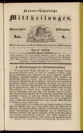 Zwanzigster Jahrgang. No. 4.