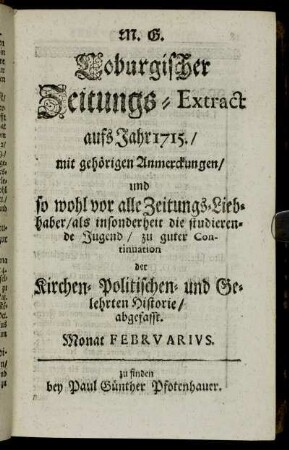 Monat Februarius.