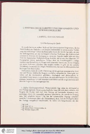 I. Systematische Darstellung der Gnaden- und Erwählungslehre
