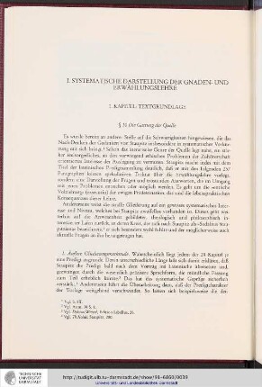 I. Systematische Darstellung der Gnaden- und Erwählungslehre