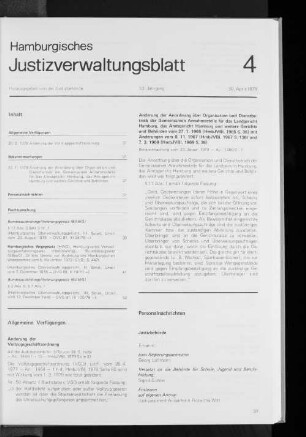 Änderung der Anordnung über Organisation und Dienstbetrieb der gemeinsamen Annahmestelle für das Landgerichts Hamburg, das Amtsgericht Hamburg und weitere Gerichte und Behörden vom 27.1.1965 (HmbJVBl. 1965 S. 36) mit Änderungen vom 8.11.1967 (HmbJVBl. 1967 S. 136) und 7.3.1969 (HmbJVBl. 1969 S. 36)