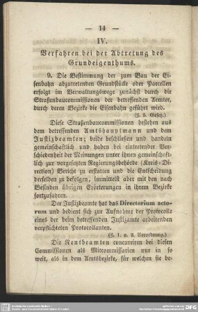 IV. Verfahren bei der Abtretung des Grundeigenthums