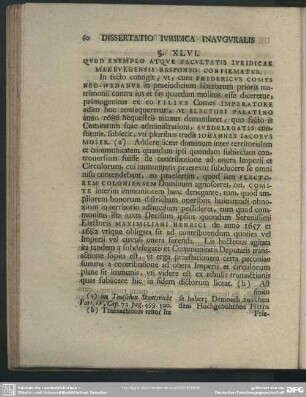 §. XLVI. Quod Exemplo Atque Facultatis Iuridicae Marburgensis Responso Confirmatur