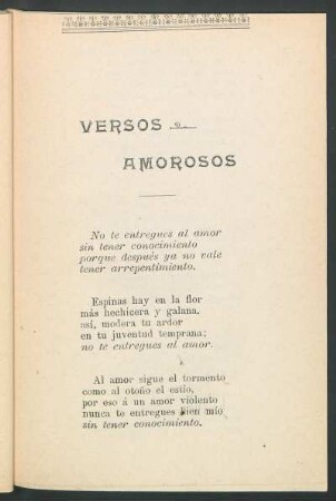 Versos amorosos