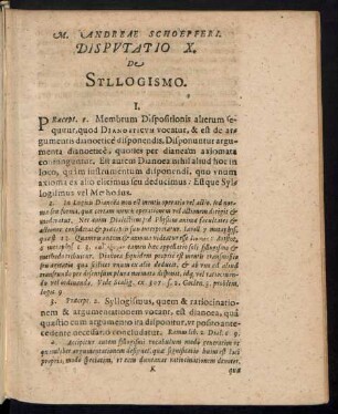 Disputatio X. De Syllogismo.