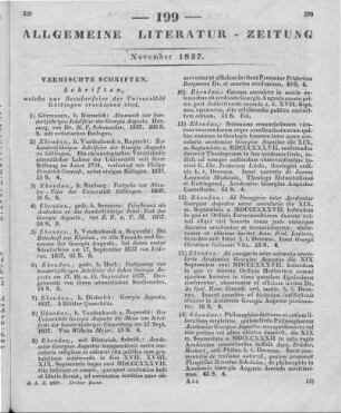 Schriften, welche zur Secularfeier der Universität Göttingen erschienen sind. 1837