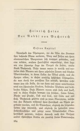 Heinrich Heine - Der Rabbi von Bacherach