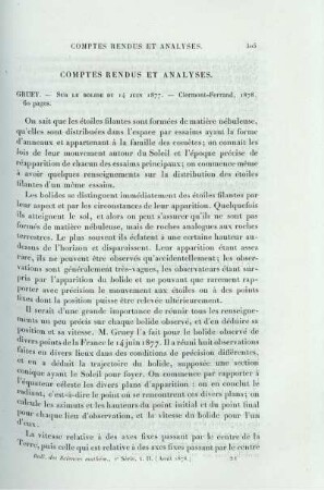 Comptes Rendus et Analyses.