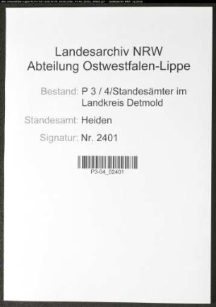 Sterberegister Standesamt Heiden