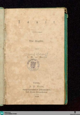 Faust : eine Tragödie