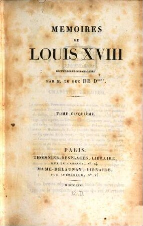 Mémoires de Louis XVIII. 5
