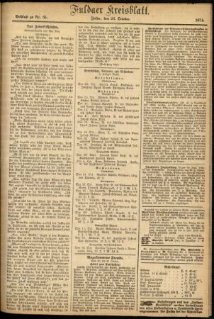 Zweite Ausgabe vom Samstag, den 24. Oktober 1874.