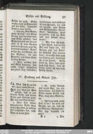 IV. Sendung und Geburt Jesu.