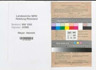 Entnazifizierung Heinrich Meyer, geb. 09.11.1911 (Verm.Inspektor)