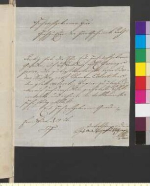 Brief von Nothnagel, Johann Andreas Benjamin an Goethe, Johann Wolfgang von